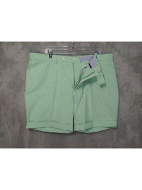 Polo Ralph Lauren Shorts Men 40 x 8 Green Chino Flat Front Cuffed Mid Rise